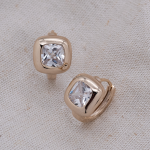 Arracadas con cristal cuadrado