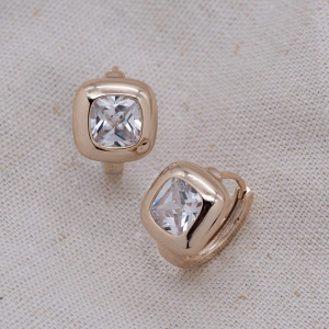 Arracadas con cristal cuadrado