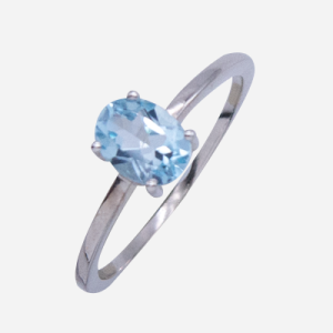 Anillo de plata con topacio diseño oval