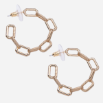 Arracadas de chapa de oro de 18k eslabones lisos y texturizados