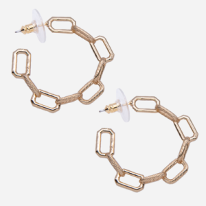 Arracadas de chapa de oro de 18k eslabones lisos y texturizados