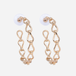 Arracadas de chapa de oro de 18k diseño eslabones entrelazados ondulados