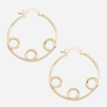 Arracadas de chapa de oro de 18k con diseño de tres círculos