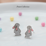 Aretes de plata diseño de conejo