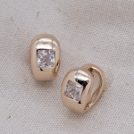 Arracadas con cristal cuadrado