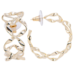 Arracadas dobles en baño de oro 18k diseño torsal