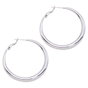 Arracadas de rodio lisas diseño degradado