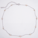 Collar tipo choker de plata con perlas mini