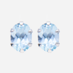 Aretes de plata con topacio oval