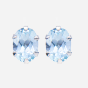 Aretes de plata con topacio oval
