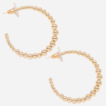 Arracada mediana de baño de oro 18k con bolitas tamaño degradado