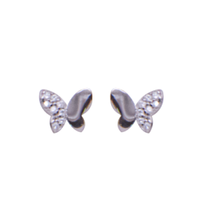 Aretes de plata .925 diseño mariposa con circones