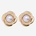 Arete diseño de flor con madre perla