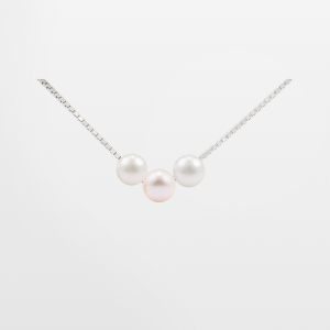 Juego de dije  cadena ajustable con 3 perlas intercambiables