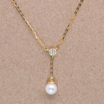 Juego de cadena de vermail con perla