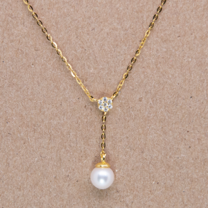 Juego de cadena de vermail con perla