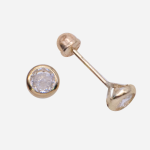 Broquel de oro de 10k con circon