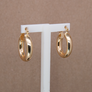 Arracadas oro laminado liso tubular