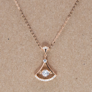 Juego de cadena con dije oro rosado