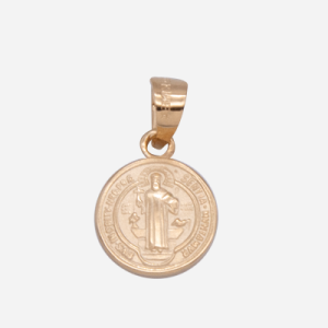Medalla circular de oro laminado San Benito