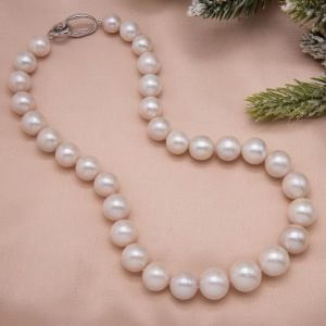 Collar corto de perla fina 12mm-15mm