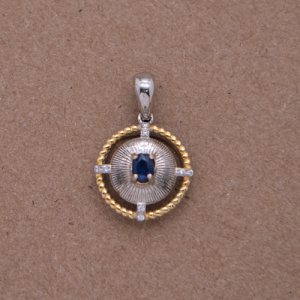 Dije circular con zafiro