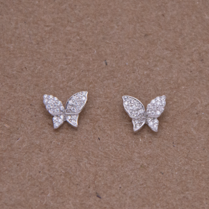Aretes de mariposa con pavé de circones