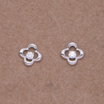 Aretes de plata diseño flor