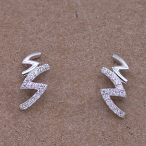 Aretes de plata diseño zig zag