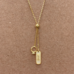 Juego cadena y dijes de plaquita con anillo en vermail