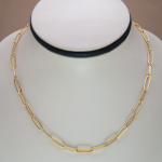 Collar / Cadena corto de acero de eslabones delgados planos