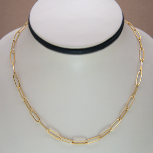 Collar / Cadena corto de acero de eslabones delgados planos