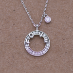 Juego cadena y dije silueta círculo con circones