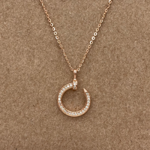 Juego cadena y dije de tornillo con circones