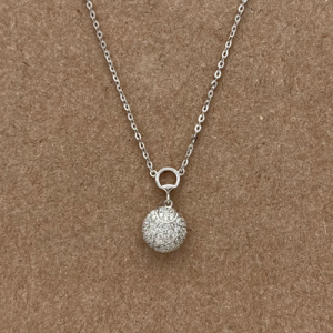 Juego cadena y dije de bolita con circones