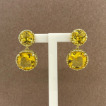 Aretes largos de cristal amarillo