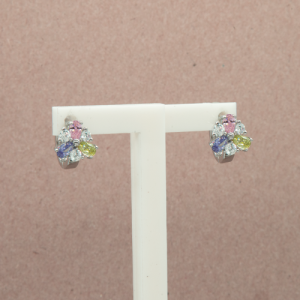 Arracada con cristales diseño flor