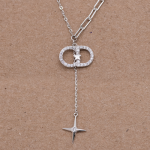 Juego cadena y dije de óvalos con estrella