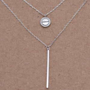 Juego cadena y dije doble de tornillo y palito