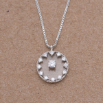 Juego cadena y dije de círculo con circones