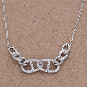 Juego cadena y dije de cerrojo con circones