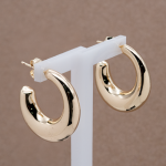 Arracadas medianas de chapa de oro de 18k