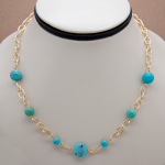 Collar corto con turquesa