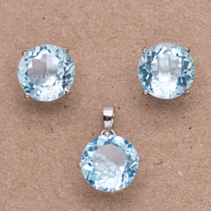 Juego aretes y dije de topacio