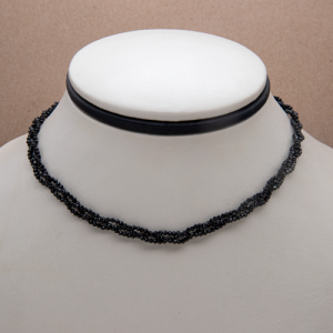 Choker de Black Spinel trenzado