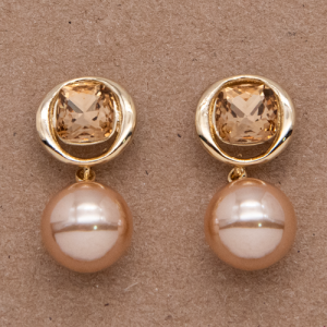 Aretes largos de madre perla