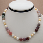 Collar corto de ágata y perla