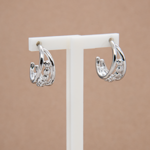 Arracadas medianas diseño doble con beads