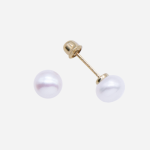 Broquel oro 10k con perla cultivada de 5mm