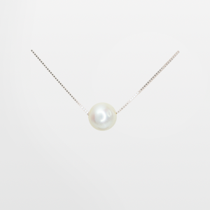 Juego de dije y cadena con perla redonda 10mm